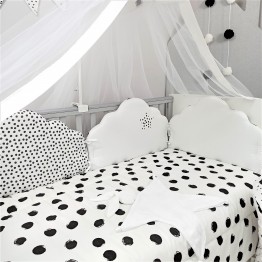 Baby Star Σετ προίκας κρεβατιού Σύννεφο Μαύρο 3τμχ